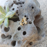 14k gold opal flower kids children earrings studs