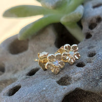 14k gold opal flower kids children earrings studs