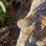18k gold Edwardian mine diamond halo engagement ring - apx 1.60ct tw