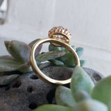 18k gold Edwardian mine diamond halo engagement ring - apx 1.60ct tw