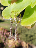 platinum & 18k gold two tone Deco diamond dangle earrings