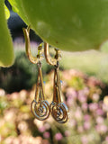 platinum & 18k gold two tone Deco diamond dangle earrings