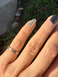 14k white gold filigree vintage estate wedding band - size 5