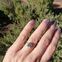 14k rose gold chrysoberyl halo ring