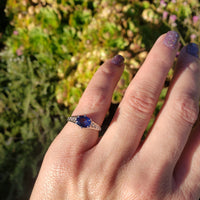 14k white gold oval blue sapphire filigree ring