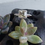 14k rose gold chrysoberyl halo ring