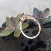 14k rose gold chrysoberyl halo ring