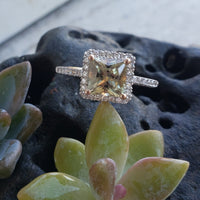 14k rose gold chrysoberyl halo ring
