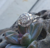 14k gold c.1920's Art Deco diamond engagement ring