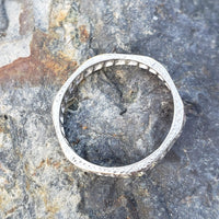 18k white gold 30 diamond hexagon eternity band - size 5.75