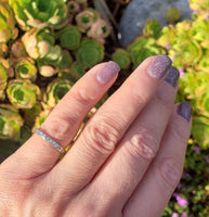 18k white gold 30 diamond hexagon eternity band - size 5.75