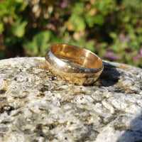 14k gold 6.5mm estate wedding band  - size 9