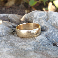14k gold 6.5mm estate wedding band  - size 9