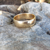 14k gold 6.5mm estate wedding band  - size 9
