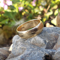 14k gold 6.5mm estate wedding band  - size 9