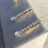 platinum top & 18k gold Edwardian old cut diamond filigree lever back earrings