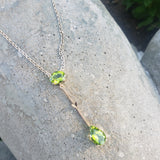 9k gold Victorian PERIDOT necklace pendant lavaliere