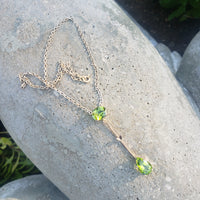 9k gold Victorian PERIDOT necklace pendant lavaliere