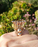 18k gold HUGE estate Morganite coctail ring - 16.87ct