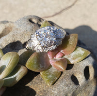 Platinum Art Deco c.1920's 1.03ct European cut diamond engagement wedding ring