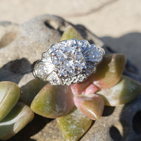 Platinum Art Deco c.1920's 1.03ct European cut diamond engagement wedding ring