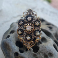 early Victorian 53 old cut diamond glove shield ring