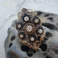 early Victorian 53 old cut diamond glove shield ring