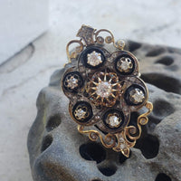 early Victorian 53 old cut diamond glove shield ring