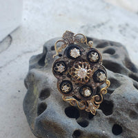 early Victorian 53 old cut diamond glove shield ring