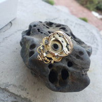 early Victorian 53 old cut diamond glove shield ring