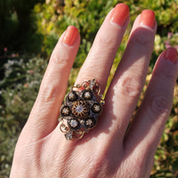 early Victorian 53 old cut diamond glove shield ring