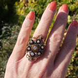early Victorian 53 old cut diamond glove shield ring