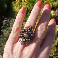 early Victorian 53 old cut diamond glove shield ring