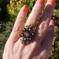 early Victorian 53 old cut diamond glove shield ring