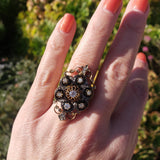 early Victorian 53 old cut diamond glove shield ring