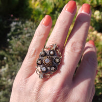 early Victorian 53 old cut diamond glove shield ring