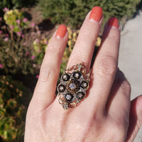 early Victorian 53 old cut diamond glove shield ring