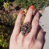 early Victorian 53 old cut diamond glove shield ring