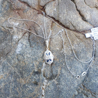 18k gold Art Deco c.1920's sapphire & diamond necklace pendant