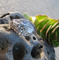 Platinum Art Deco c.1920's cushion cut diamond ring
