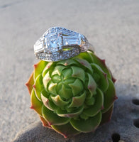 Platinum Art Deco c.1920's cushion cut diamond ring