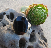 10k Yellow gold Black Onyx Deco Ring