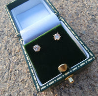 14k gold diamond studs earrings -  apx .23ct tw