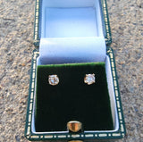 14k gold diamond studs earrings -  apx .23ct tw
