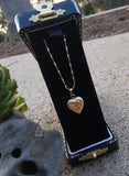 14k yellow gold estate heart locket pendant necklace