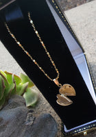 14k yellow gold estate heart locket pendant necklace