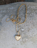 14k yellow gold estate heart locket pendant necklace