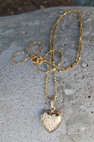 14k yellow gold estate heart locket pendant necklace