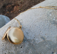 14k gold vintage starburst diamond locket pendant necklace