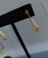 14k gold opal estate earrings